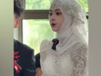 新娘因长相太美被质疑AI换脸一家人颜值出众对容貌习以为常？视频换脸秀